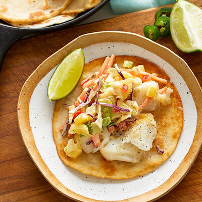 Garlic Rosemary Citrus Fish Tacos