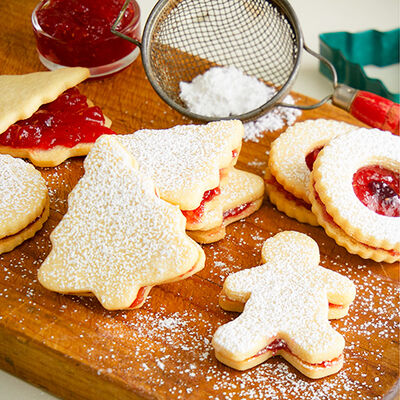 Holiday Linzer Cookies