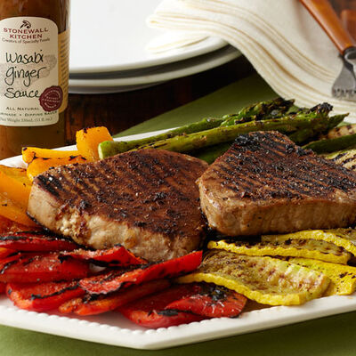 Grilled Tuna with Red Peppers